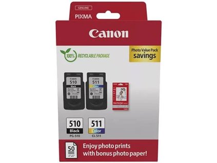 PG510/CL511 atramentová náplň multipack + GP-501 fotopapier, pre Pixma MP240 tlačiarne, CANON, čierna, farebná,