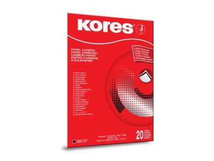 Uhľový papier, A4, strojový, KORES, 20 listov, čierna