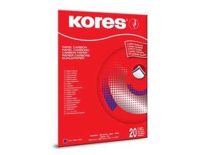 Uhľový papier, A4, ručný, KORES, 20 listov, modrá