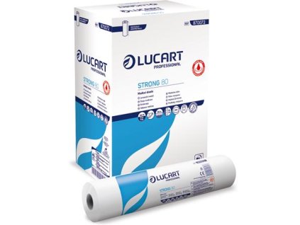 Papier na vyšetrovací stôl, 2 vrstvový, 59 cm x 80 m, 1 rolka, LUCART "Strong 80", snehobiela