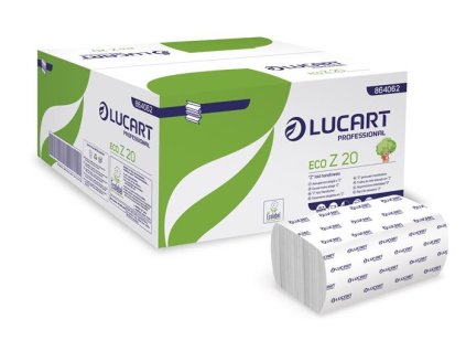Papierová utierka, Z-ohyb, 2-vrstvová, 200 útržkov, pre Slim dávkovače, LUCART "ECO Z 20", biela