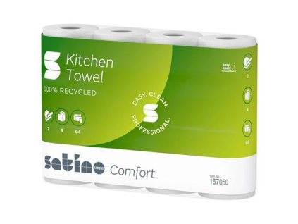 Kuchynské papierové utierky, 2-vrstvové, 4 kotúče, "Satino Comfort by Wepa", biela