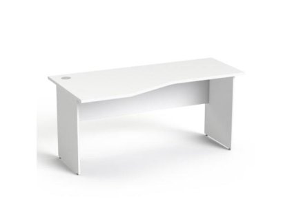 Písací stôl, oblúkový, ľavý, s plochými nohami, 160 × 80 cm, MAYAH „Freedom SV-24“, biela