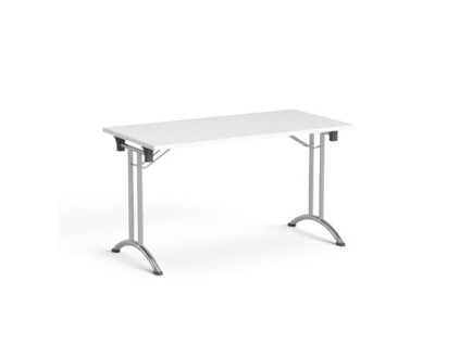 Konferenčný stôl, skladací, s ohýbateľnými kovovými nohami, 130 × 65 cm, MAYAH „Freedom SV-93“, biela