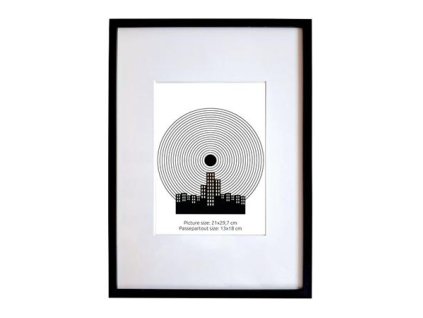 Obrazový rám, 21x29,7 cm, hliníkový rám, "Fotoplus", čierna