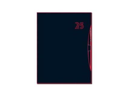 Diár, plánovací, A5, denný, stĺpcový, DAYLINER "Smart Red", s perom