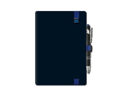 Diár, plánovací, A5, týždenný, stĺpcový, DAYLINER "Elastic Blue", s perom