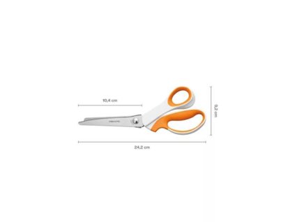 Nožnice, cikcak, 24,2 cm, FISKARS "SoftGrip™", biela/oranžová