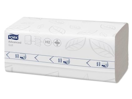 Utierky, stlačené, Interfold, 2-vrstvové, 200 útržkov, systém H2, Advanced, TORK "Xpress Soft Multifold", biela