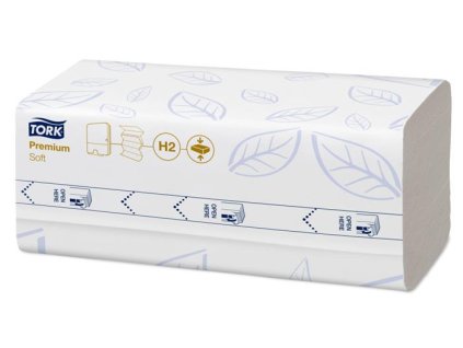 Papierové utierky, stlačené, Interfold, 2-vrstvové, 170 útržkov, H2 systém, Premium, TORK "Xpress Soft Multifold", biela