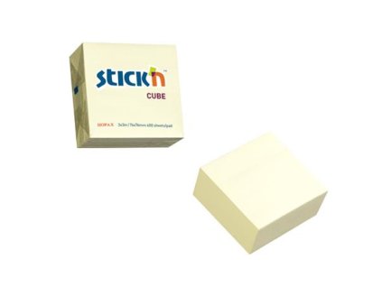 Samolepiaci blok, 76x76mm, 400 listov, STICK N, pastelová žltá