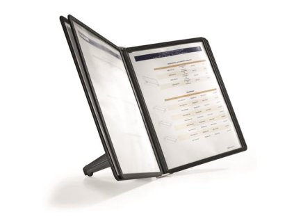 Držiak na prezentačné tabule, stolný, s 5 prezentačnými tabuľami, DURABLE "SHERPA®", čierna