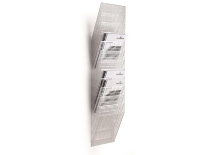 Stojan na prospekty, stojaci, nástenný, A4, DURABLE "FLEXIBOXX 12", priehľadná