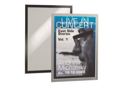 Informačný panel, A3, samolepiaca zadná strana, magnetický predný kryt, DURABLE "DURAFRAME", čierna