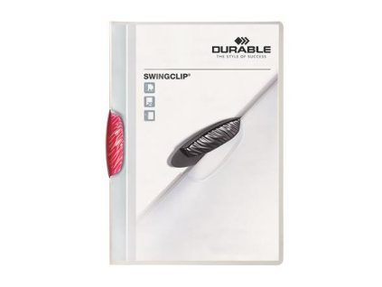 Rýchloviazač, s klipom, A4, DURABLE "Swingclip® 30", ružová