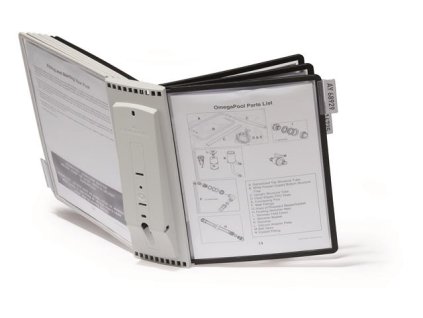 Držiak na prezentačné tabule, nástenný, 10 ks prezentačných tabúľ, DURABLE "SHERPA WALL", sivá