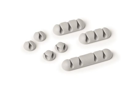 Úchytka na káble, samolepiaca, DURABLE "CAVOLINE® Clip mix", sivá