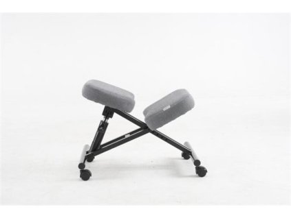 Kľakačka, s plynovým piestom, sivý látkový poťah, čierny kovový rám