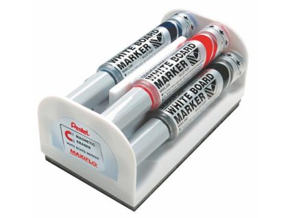 Popisovače, sada, 6 mm, kužeľovitý hrot, PENTEL "Maxiflo", 4 rôzne farby