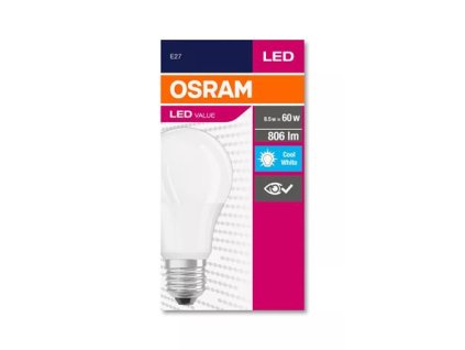 LED žiarovka, E27, guľa, A60, 8,5W, 806lm, 4000K (HF), OSRAM "Value"
