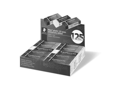 Guma, displej, STAEDTLER "Mars® Plastic 526, 125 years", modrá-zelená-fialová