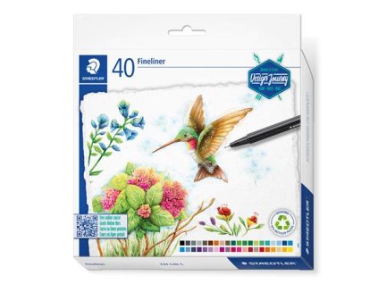 Liner, sada, 0,3 mm, STAEDTLER "Triplus 334 Design Journey", 40 rôznych farieb