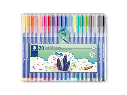 Liner, sada, 1 mm, STAEDTLER "Triplus 323", 20 rôznych farieb