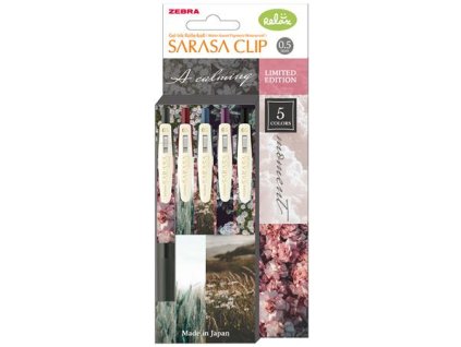 Gélové pero, 0,33 mm, stláčací mechanizmus, ZEBRA "Sarasa Clip Calming Moment", 5 rôznych farieb