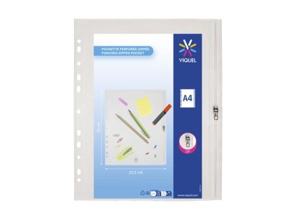 Obal na zips, A4, PP, VIQUEL "Pockets", priehľadný