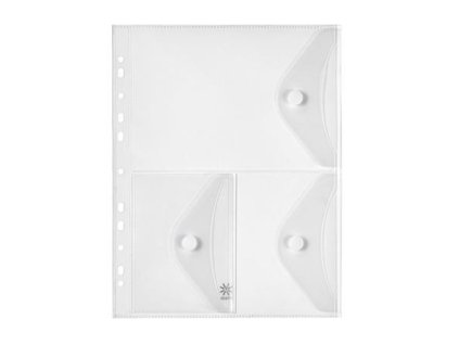 Obal na patent, A4, PP, 3 vrecká, VIQUEL "Pockets", priehľadný