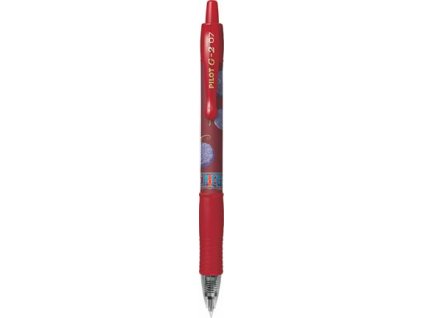 Gélové pero, 0,32 mm, stláčací mechanizmus, PILOT "G-2 One Piece", červená