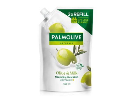 Tekuté mydlo, náhradná náplň, 0,5 l, PALMOLIVE Nourishing "Olive and milk"