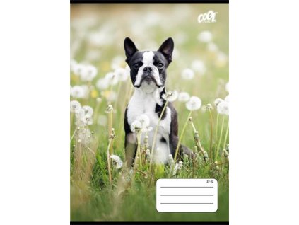Zošit, A5, štvorčekový, 32 listov, COOL BY VICTORIA "B&W dogs", "27-32"