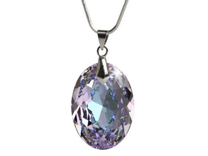 Retiazka, oválny prívesok, s fialovým ametistovým krištáľom  SWAROVSKI®, 16 mm ART CRYSTELLA®