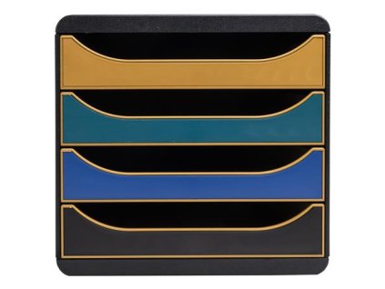 Box na dokumenty, plastový, 4 zásuvky, EXACOMPTA "Big-Box Neo Deco"