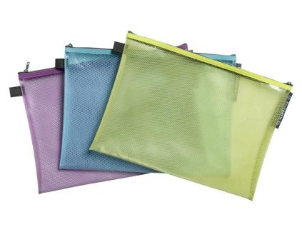 Organizačné vrecko, na zips, sieťové, A4, EXACOMPTA "Pop`NCo", mix farieb