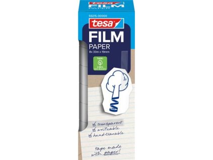 Lepiaca páska, popisovateľná, papier, 19 mm x 33 m, TESA "Tesafilm",  priehľadná