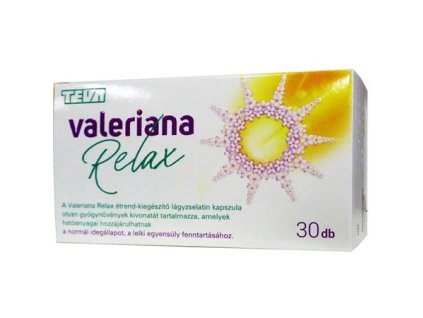 Výživový doplnok, želatínové kapsule, 30 ks, VALERIANA "Relax", s bylinnými extraktmi