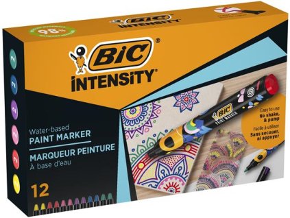 Dekoračný popisovač, 1,5 - 2,3 mm, BIC, 12  rôznych živých farieb