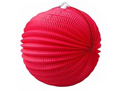 Lampión, okrúhly, 22 cm, červený