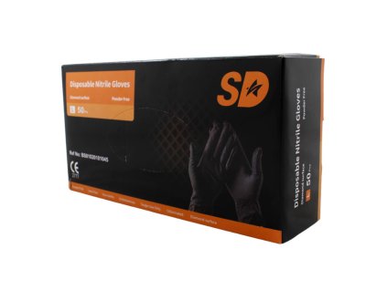 Nitrilové ochranné rukavice čierne SD grip - L 50ks 