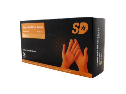 Nitrilové ochranné rukavice oranžové SD grip – XL 50ks 