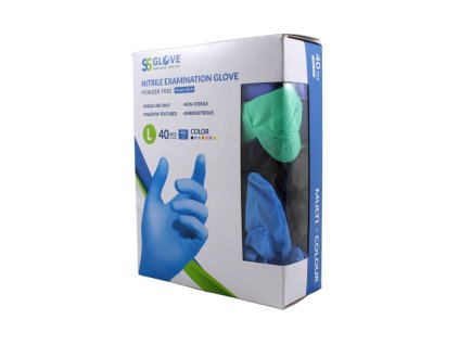 Nitrilové rukavice jednorázové SSGLOVE mix farieb L 40ks