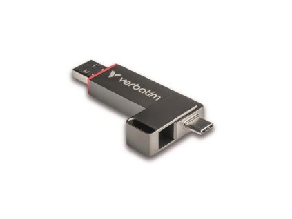 USB kľúč, 128GB, USB-A/C 3.2 Gen1, VERBATIM "Dual QuickStick", čierny