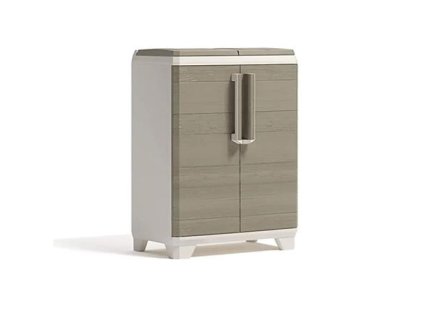 Odpadkový kôš na triedený odpad, plastový, KETER "Split Premium Wood", béžový