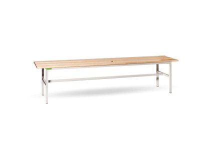 Šatníková lavica s dĺžkou 2 m, v.42 x š.200 x h.33cm, RAL7035 sivá, drevo lipa