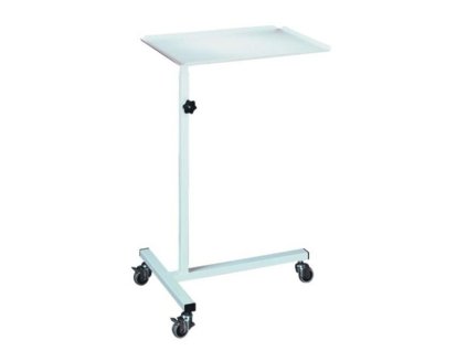 Nemocničný stolík na inštrumenty, mobilný, v.92-138 x š.40 x h.60cm, RAL9010 biela