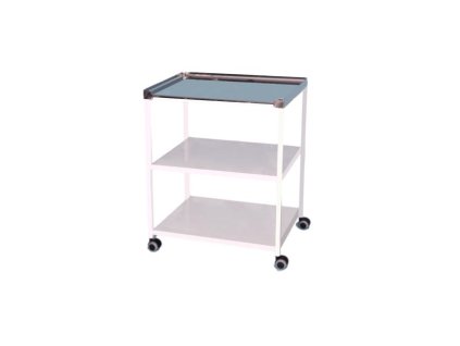 Nemocničný stolík policový, mobilný, v.80,5 x š.65 x h.46cm, RAL9003 biela