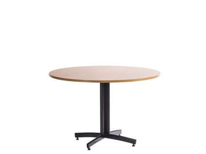 Jedálenský stôl okrúhly, v.72 x p.90 cm, rám čierny, doska buk