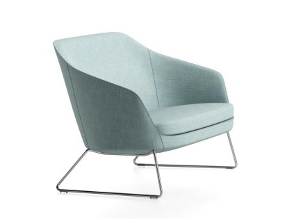 Jednokreslo Rona, š. 75 cm, modrá Bombay 57, konštrukcia S7 chróm